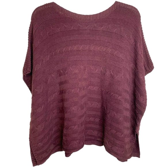 Old Navy Womens Burgundy Oversized Cable Knit Sweater Size XS Academia, Grunge - Picture 1 of 8